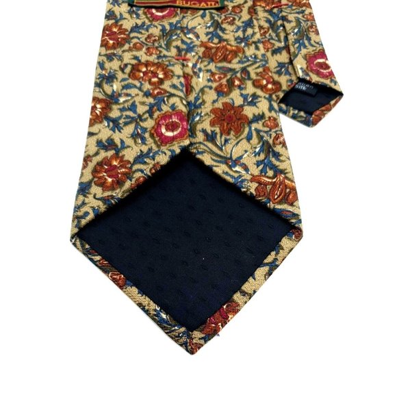 Villa Bugatti Mens Dress Tie Suit Italian Fabric Made In USA 100% Silk Accessory - Picture 4 of 5